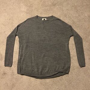 LOFT Gray Crew Neck Sweater
